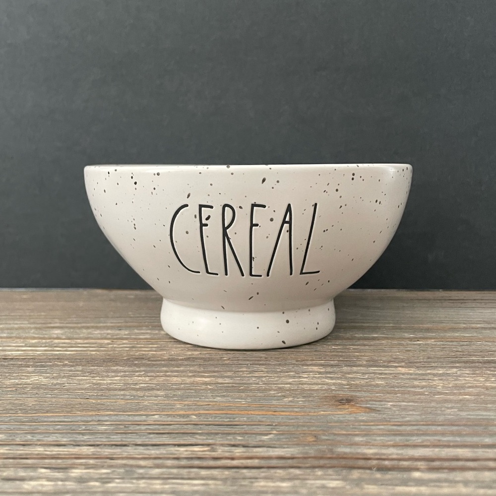 Rae Dunn White Speckled Cereal Breakfast Bowl Artisan by Magenta Ceramic NEW
